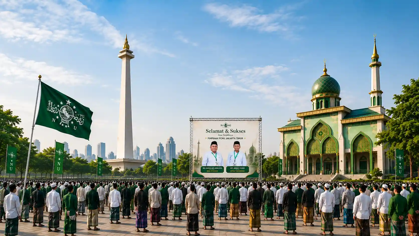 Kebersamaan pengurus dan warga Nahdlatul Ulama Pengurus Wilayah Provinsi Jambi